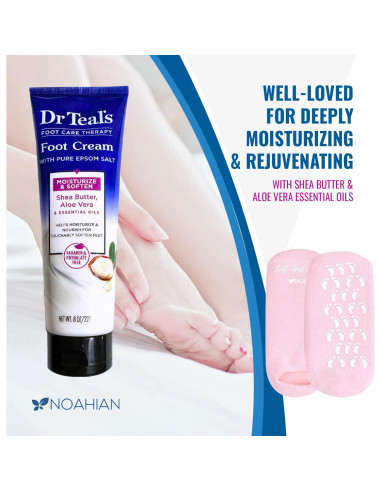 Juego de Crema para Pies NOAHIAN con Sal Epsom y Calcetines