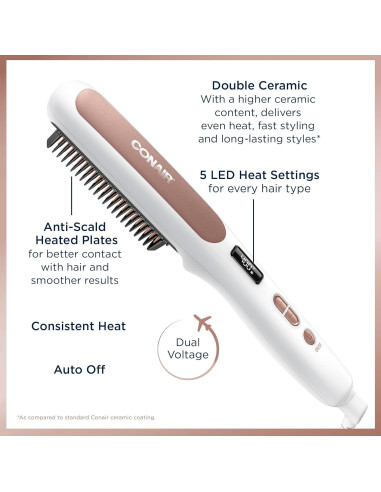 Cepillo Alisador Calentado Conair BC700 Doble Cerámica 199C