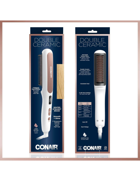 Cepillo Alisador Calentado Conair BC700 Doble Cerámica 199C