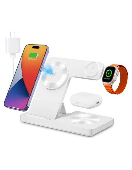 Estación de Carga Inalámbrica 3 en 1 Mag-Safe para iPhone 12-16