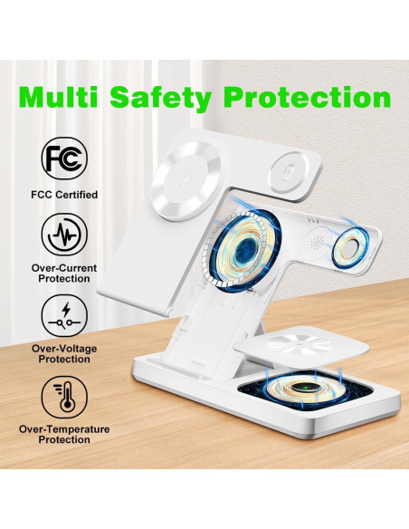 Estación de Carga Inalámbrica 3 en 1 Mag-Safe para iPhone 12-16