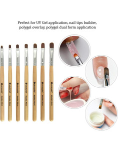 Juego de 7 Pinceles de Gel para Uñas Winstonia Ovalados 2