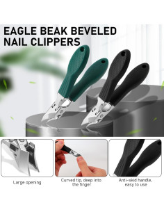 Cortauñas Antisalpicaduras Enterlent Set de 3 Negro 2