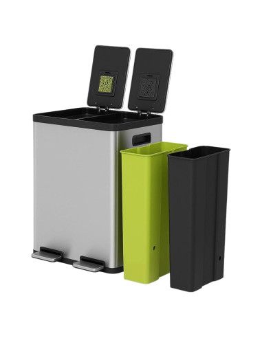 Basurero Doble Compartimento Simpli-Magic 60L Acero Inoxidable