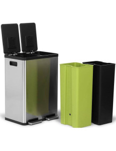 Basurero Doble Compartimento Simpli-Magic 60L Acero Inoxidable 2