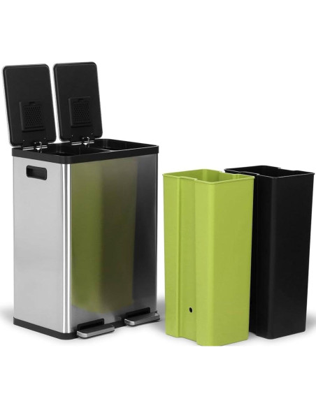 Basurero Doble Compartimento Simpli-Magic 60L Acero Inoxidable