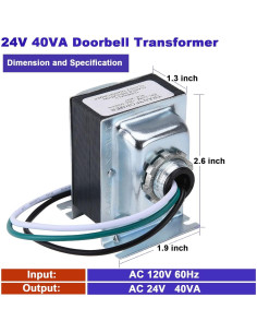 Transformador de Timbre 24V 40VA YU ER - Adaptador AC 2