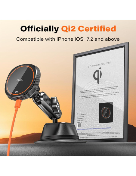 Cargador Inalámbrico A2C Qi2 15W para iPhone 16/15/14/13/12