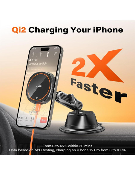 Cargador Inalámbrico A2C Qi2 15W para iPhone 16/15/14/13/12