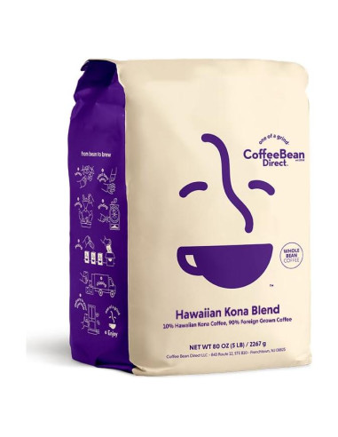 Café en grano entero Coffee Bean Direct Mezcla de Kona 2267g