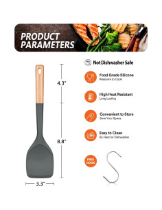 Espátula de Silicona Badiano 33.5 cm Antiadherente Gris 2