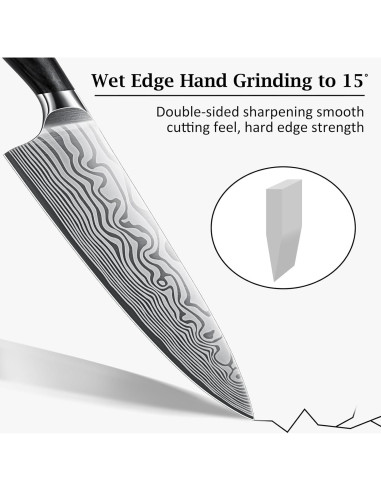 Cuchillo de Chef HOSHANHO 20.32 cm Acero Alto Carbono Pakkawood