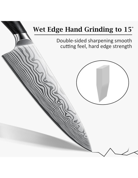 Cuchillo de Chef HOSHANHO 20.32 cm Acero Alto Carbono Pakkawood