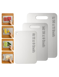 Juego de 3 Tablas de Cortar de Titanio YoYoulee - Higiénicas y Duraderas