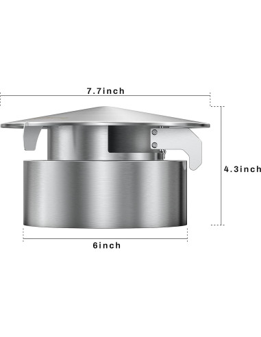Tapa de Chimenea Vented Skyflame Acero Inoxidable 15.24 cm