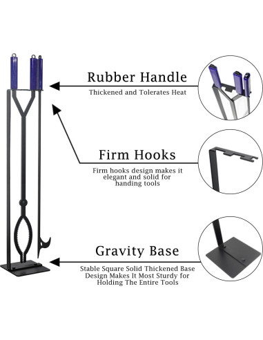 Juego de Herramientas para Chimenea CKLT 3 Piezas con Poker 101.6 cm