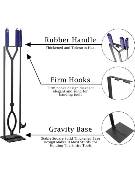 Juego de Herramientas para Chimenea CKLT 3 Piezas con Poker 101.6 cm