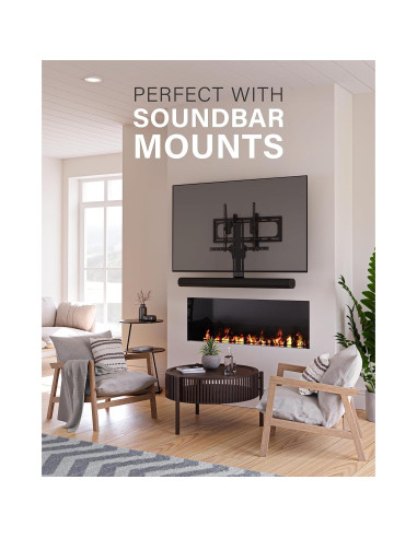 BUNDLE SANUS Soporte Pared TV 90" Inclinación + Barra Sonido
