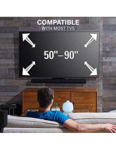 BUNDLE SANUS Soporte Pared TV 90" Inclinación + Barra Sonido