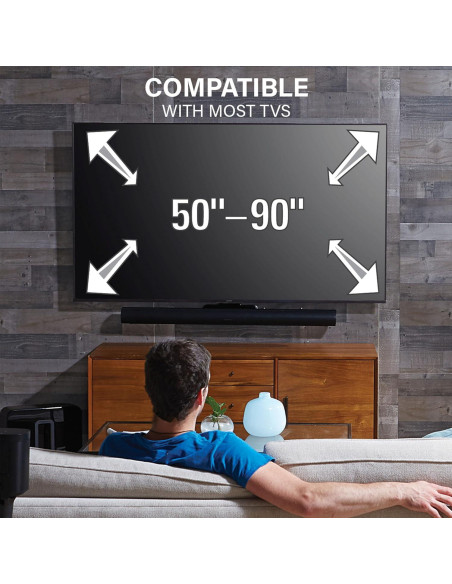BUNDLE SANUS Soporte Pared TV 90" Inclinación + Barra Sonido