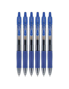 Bolígrafos de Gel Retráctiles Pilot G2, Punta Fina 0.7mm, Tinta Azul, Paquete de 6