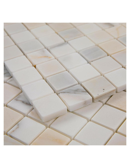 Azulejo de mosaico de mármol Diflart Calacatta dorado 1" pulido