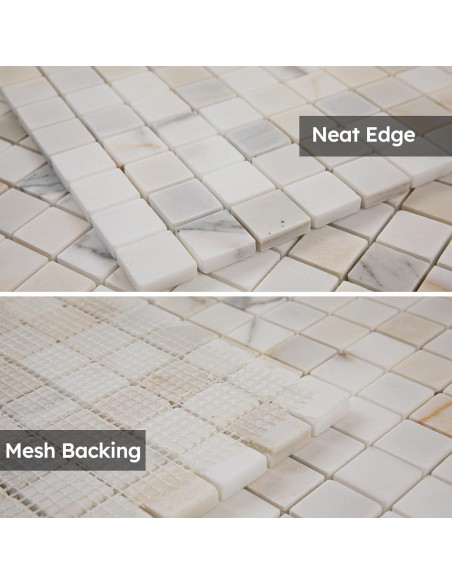 Azulejo de mosaico de mármol Diflart Calacatta dorado 1" pulido