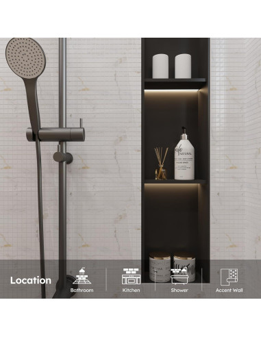 Azulejo de mosaico de mármol Diflart Calacatta dorado 1" pulido