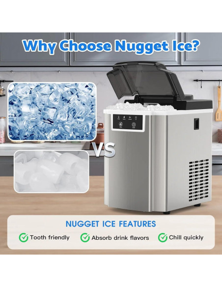 Máquina de Hielo en Cubos ADVWIN NIM-710 17.24 kg/día Plata