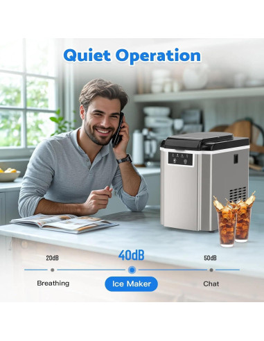 Máquina de Hielo en Cubos ADVWIN NIM-710 17.24 kg/día Plata