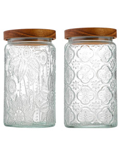 Tarro de Almacenamiento de Vidrio YUTGSMPO 1008ml 2 Pcs Vintage