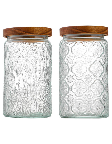 Tarro de Almacenamiento de Vidrio YUTGSMPO 1008ml 2 Pcs Vintage
