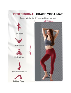 Esterilla de Yoga HAPBEAR 183x76cm Antideslizante 5mm 2