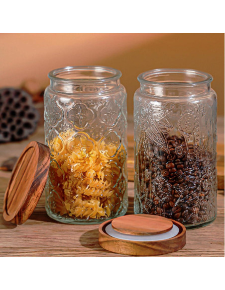 Tarro de Almacenamiento de Vidrio YUTGSMPO 1008ml 2 Pcs Vintage