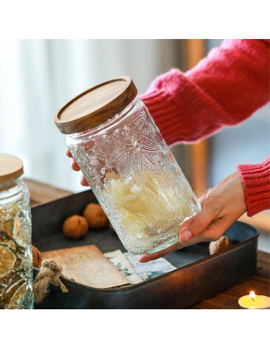 Tarro de Almacenamiento de Vidrio YUTGSMPO 1008ml 2 Pcs Vintage