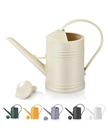 Regadera de plástico OKREK 1.89L marfil para plantas interiores