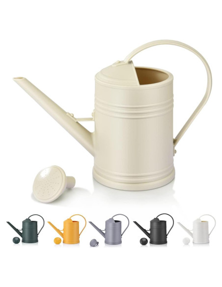 Regadera de plástico OKREK 1.89L marfil para plantas interiores