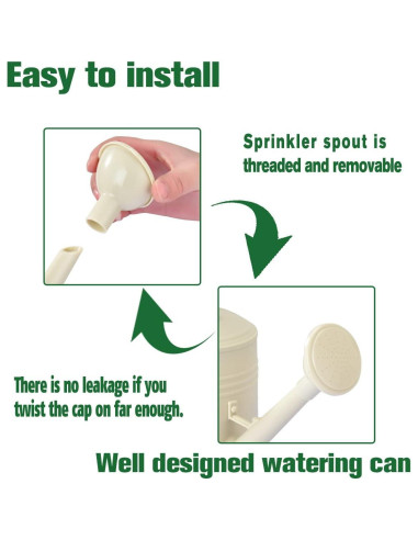 Regadera de plástico OKREK 1.89L marfil para plantas interiores