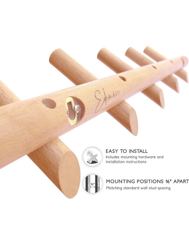 Perchero de Pared Eden & Co de Madera Haya - 5 Ganchos