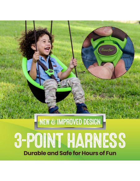 Columpio para Niños Swurfer Kiwi - Acolchado, 3 Puntos, Verde