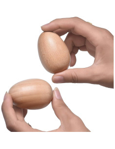 Juego de 6 Shakers de Huevo de Madera Haya Natural 2