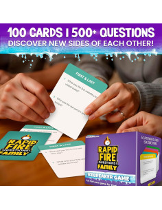 Juego de Cartas de Conversación QUOKKA Familiar Premium - 500 Preguntas 2