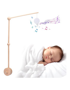 Soporte de Móvil para Cuna de Bebé de Madera con Música