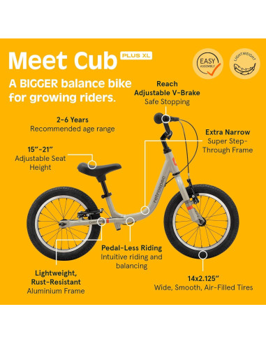 Bicicleta de Equilibrio Retrospec Cub Plus XL 14" para Niños