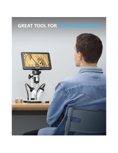 Microscopio Digital Dcorn 7" 12MP 1080P 1200X con Soporte 2