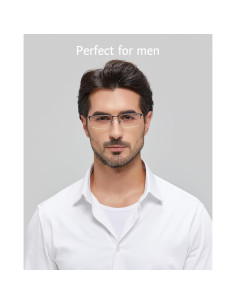 Gafas de Luz Azul ANRRI Semi Sin Montura para Hombres - Lentes Livianas 2