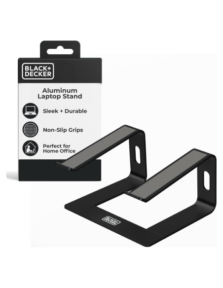 Soporte Ergonómico para Laptop BLACK+DECKER, Aluminio Negro
