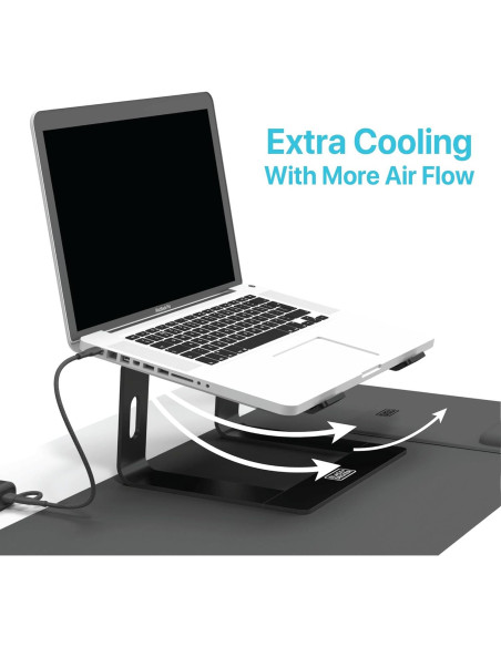 Soporte Ergonómico para Laptop BLACK+DECKER, Aluminio Negro
