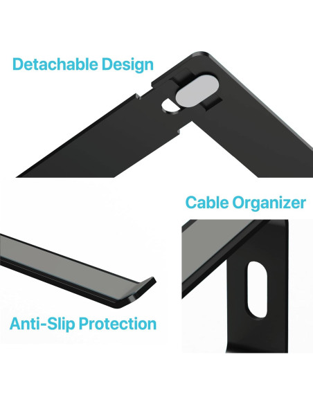 Soporte Ergonómico para Laptop BLACK+DECKER, Aluminio Negro