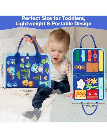 Tablero Ocupado Montessori TOYSYM Dinosaurio Azul 27.9x21.9cm